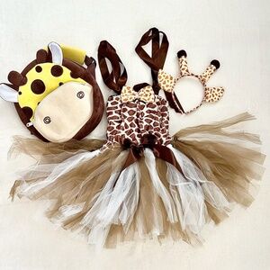 Girls Giraffe Costume Set 3-4 with Matching backpack